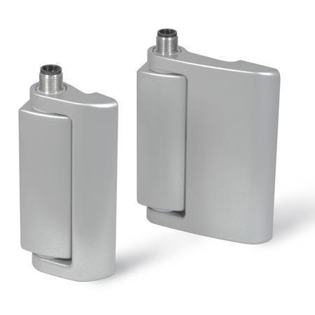 Otto Ganter Hinge with Safety Switch with Connector Plug Zinc Die Casting with Connector Plug M12x1, GN 139.1